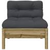 Garden Sofa Armless with Cushions | Impregnated Pine Wood