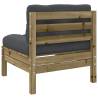 Garden Sofa Armless with Cushions | Impregnated Pine Wood