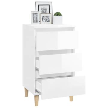 High Gloss White Bedside Cabinet - Stylish & Durable | Hipomarket