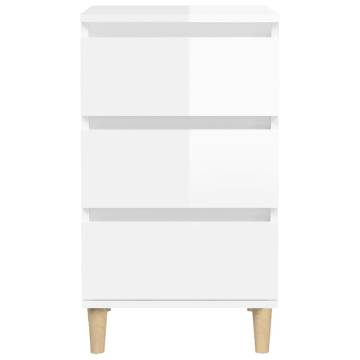 High Gloss White Bedside Cabinet - Stylish & Durable | Hipomarket