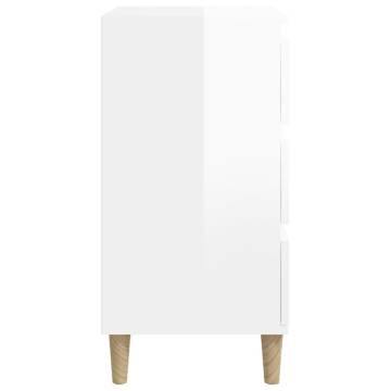 High Gloss White Bedside Cabinet - Stylish & Durable | Hipomarket