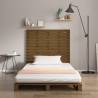 Elegant Wall Headboard Honey Brown - Solid Pine Wood