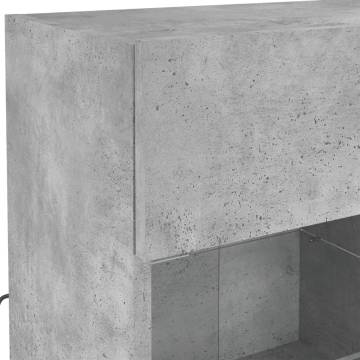 TV Wall Cabinet with LED Lights - Concrete Grey - 78.5x30x60.5 cm