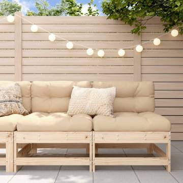 Garden Middle Sofas 2 pcs | Solid Wood Pine - Hipo Market