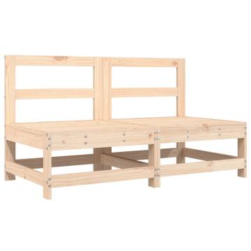 Garden Middle Sofas 2 pcs | Solid Wood Pine - Hipo Market