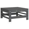 Garden Footstool Grey Solid Wood Pine - Comfortable & Stylish