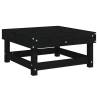 Garden Footstool Black Solid Wood Pine - Stylish & Durable