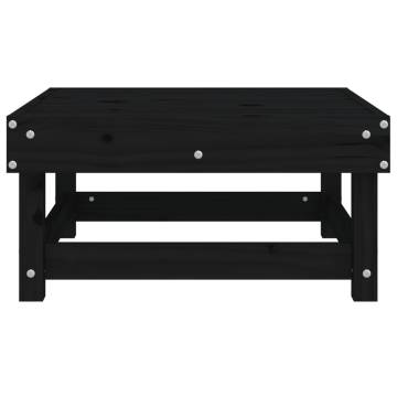 Garden Footstool Black Solid Wood Pine - Stylish & Durable