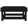 Garden Footstool Black Solid Wood Pine - Stylish & Durable