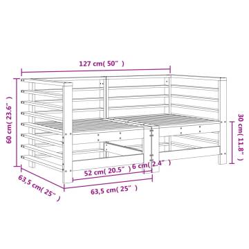 Garden Corner Sofas 2 pcs - Grey Solid Wood Pine | Hipomarket