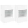 TV Wall Cabinets with LED Lights - White 40x30x60.5 cm