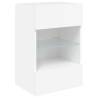 TV Wall Cabinets with LED Lights - White 40x30x60.5 cm