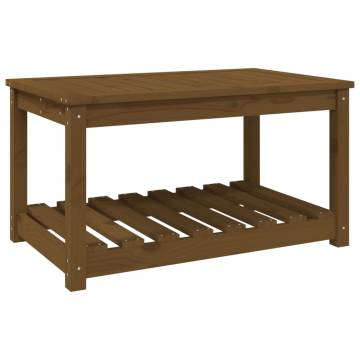 Honey Brown Garden Table - Solid Pine Wood | 82.5x50.5 cm