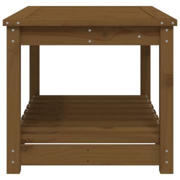 Honey Brown Garden Table - Solid Pine Wood | 82.5x50.5 cm