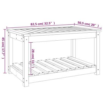 Honey Brown Garden Table - Solid Pine Wood | 82.5x50.5 cm