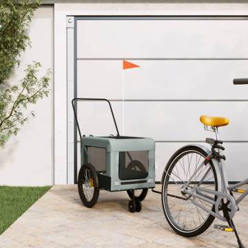 Pet Bike Trailer in Grey & Black - Durable & Comfortable Ride