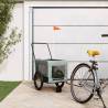 Pet Bike Trailer Grey and Black Oxford Fabric and Iron Colour grey Size 123 x 63 x 66 cm 