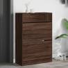 Shoe Cabinet with 2 Flip-Drawers Brown Oak 80x34x116 cm Colour brown oak Quantity in Package 1 Width 80 cm Number of 