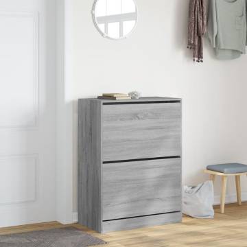 Shoe Cabinet with 2 Flip-Drawers - Grey Sonoma 80x42x108 cm