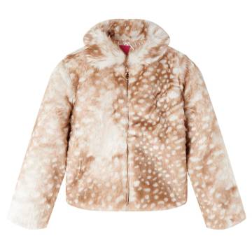 Kids' Faux Fur Coat Cognac - Stylish & Warm (Size 140)