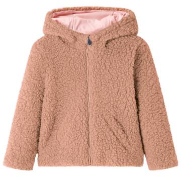 Kids' Hooded Jacket Teddy Faux Fur - Light Cognac (92)