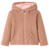 Kids' Hooded Jacket Teddy Faux Fur Light Cognac 92 Colour cognac Size 92 (1.5-2y) 