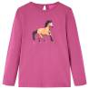 Kids' T-shirt with Long Sleeves Raspberry 116 Colour raspberry Size 116 (5-6y) 