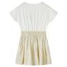 Kids' Ecru Dress with Short Sleeves - Quality Everyday Wear