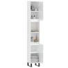 High Gloss White Bathroom Cabinet 30x30x190 cm - Stylish Storage