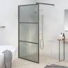 Walk-in Shower Wall 100x195cm Dark ESG Glass Black Colour black Size 100 x 195 cm Model dark black 