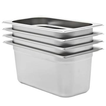 Stainless Steel Gastronorm Containers - 4 pcs GN 1/3 150 mm