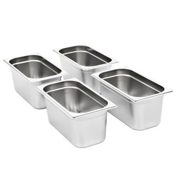 Stainless Steel Gastronorm Containers - 4 pcs GN 1/3 150 mm