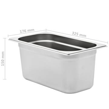 Stainless Steel Gastronorm Containers - 4 pcs GN 1/3 150 mm