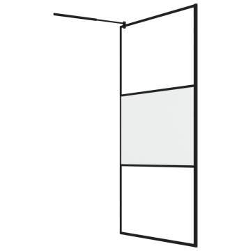 Walk-in Shower Wall 115x195 cm | Frosted ESG Glass Black