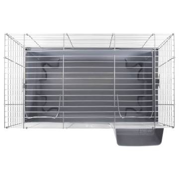 Small Animal Cage Grey 100x53x46 cm - Cozy & Secure Home