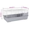 Small Animal Cage Grey 100x53x46 cm - Cozy & Secure Home