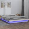 LED Bed Frame White 200x200 cm Solid Wood Colour white Size 200 x 200 cm 