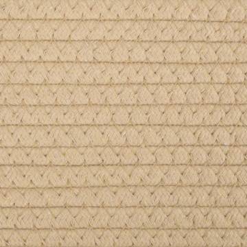 Storage Basket Beige and White Ø38x46 cm Cotton - Hipomarket