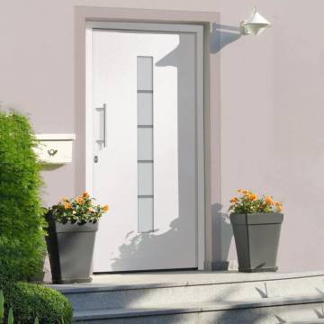 Front Door Aluminium and PVC White 100x210 cm | Hipomarket