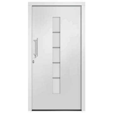 Front Door Aluminium and PVC White 100x210 cm | Hipomarket