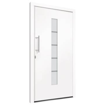 Front Door Aluminium and PVC White 100x210 cm | Hipomarket