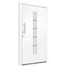 Front Door Aluminium and PVC White 100x210 cm | Hipomarket