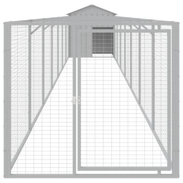 Light Grey Dog House with Roof - Durable Galvanised Steel