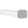 Light Grey Dog House with Roof - Durable Galvanised Steel