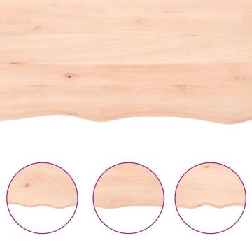 Untreated Solid Wood Bathroom Countertop 200x40 cm | Hipo Market