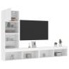 4 Piece TV Wall Units with LED White Engineered Wood Colour white Quantity in Package 1 