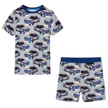 Kids' Short Sleeve Pyjamas - Grey Cars Print | Hipomarket