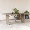 Garden Table with Glass Top Light Grey 190x80x74 cm Poly Rattan Colour light grey Quantity in Package 1 Material glass 