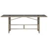 Light Grey Garden Table with Glass Top - 190x80 cm