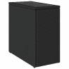 Garden Side Table with Glass Top - Poly Rattan Black